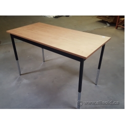Counter Height Adjustable Training Work Table Desk Honey Maple